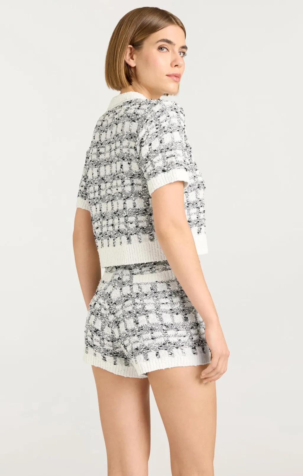 Cinq à Sept Adalee Cropped Cardigan Black/white Clearance