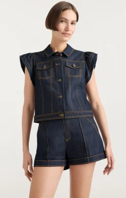 Cinq à Sept Adley Vest Indigo Discount