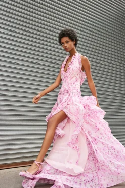Cinq à Sept Agatha Gown VibrantPlumMulti New