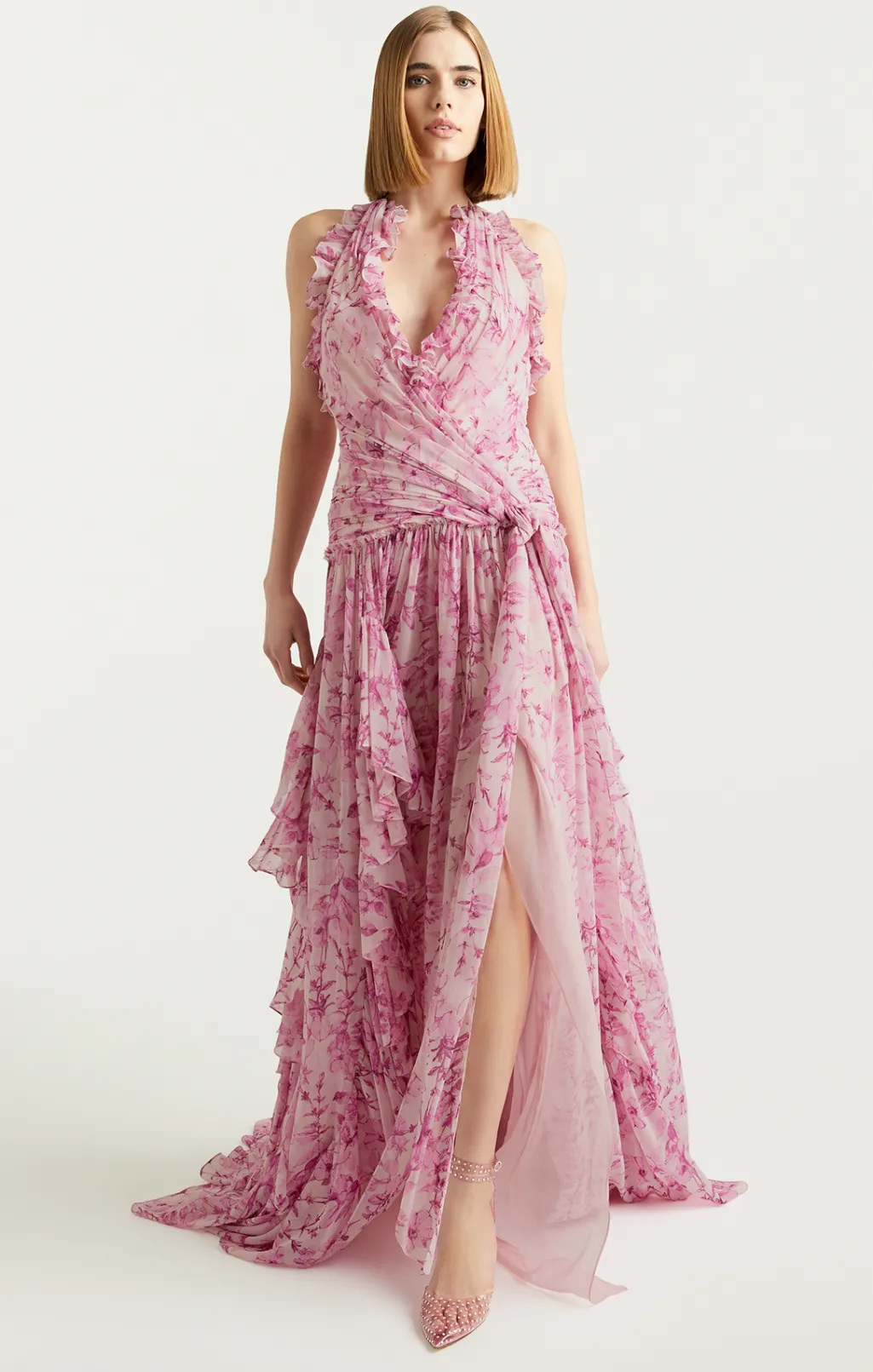 Cinq à Sept Agatha Gown VibrantPlumMulti New