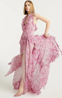 Cinq à Sept Agatha Gown VibrantPlumMulti New