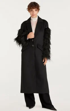 Cinq à Sept Ali Coat Black New