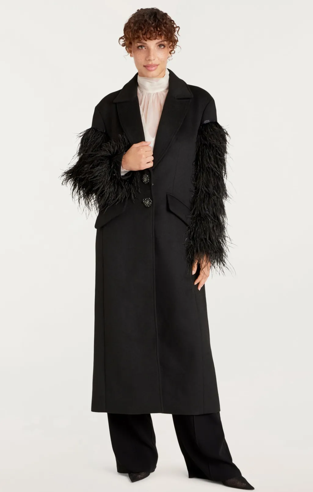 Cinq à Sept Ali Coat Black New