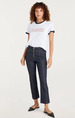 Cinq à Sept Amour Ringer Tee White Hot