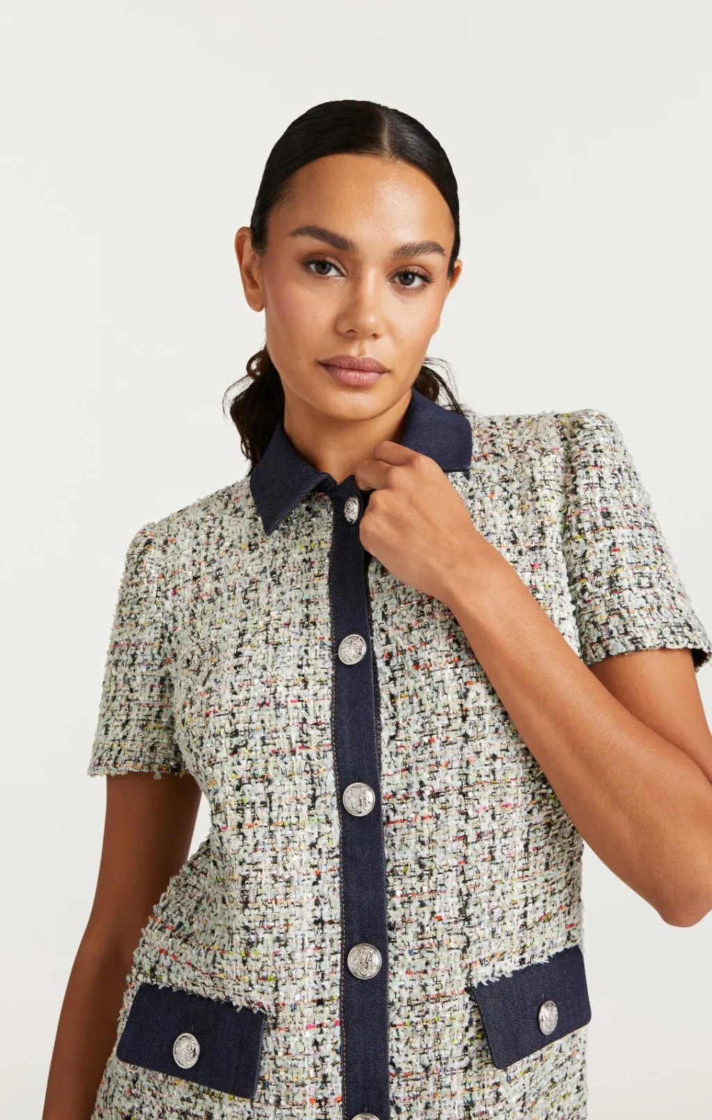Cinq à Sept Anya Boucle Pammy Dress PatinaMulti