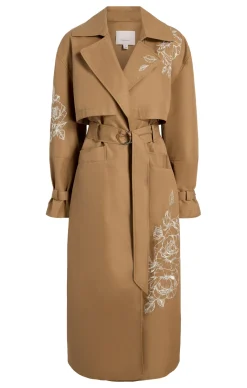 Cinq à Sept Astrid Trench Khaki/Silver New