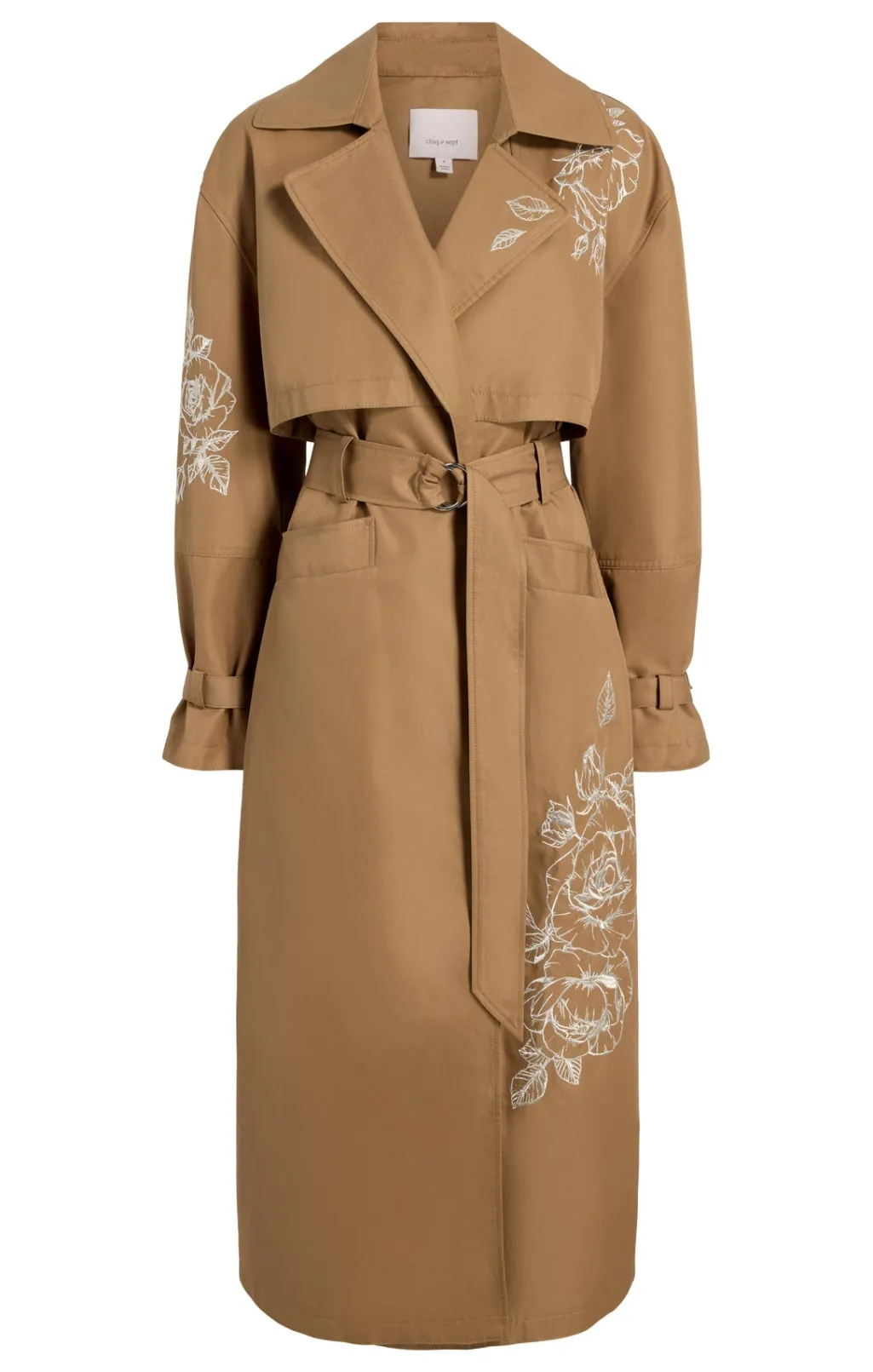 Cinq à Sept Astrid Trench Khaki/Silver New