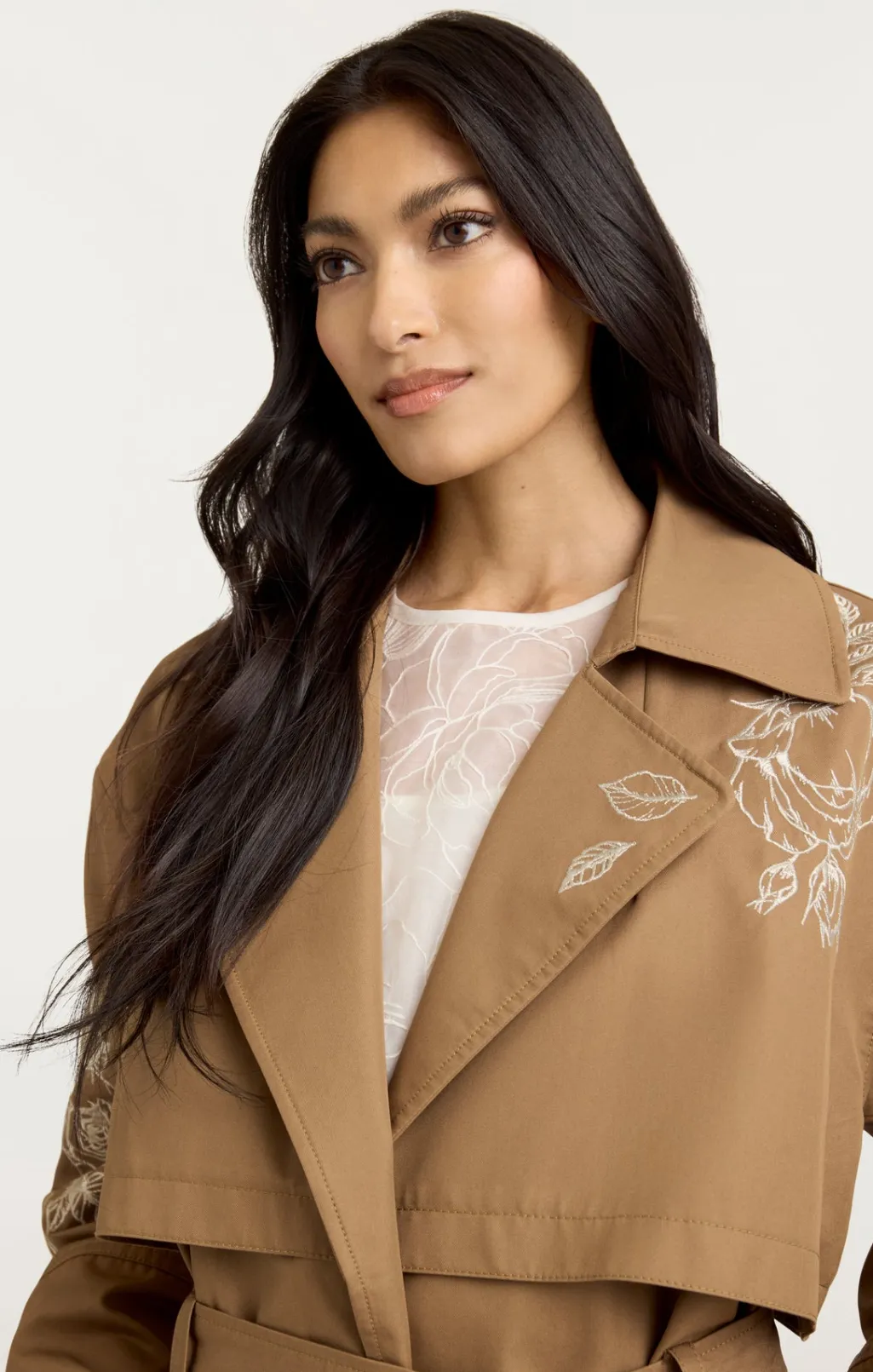 Cinq à Sept Astrid Trench Khaki/Silver New