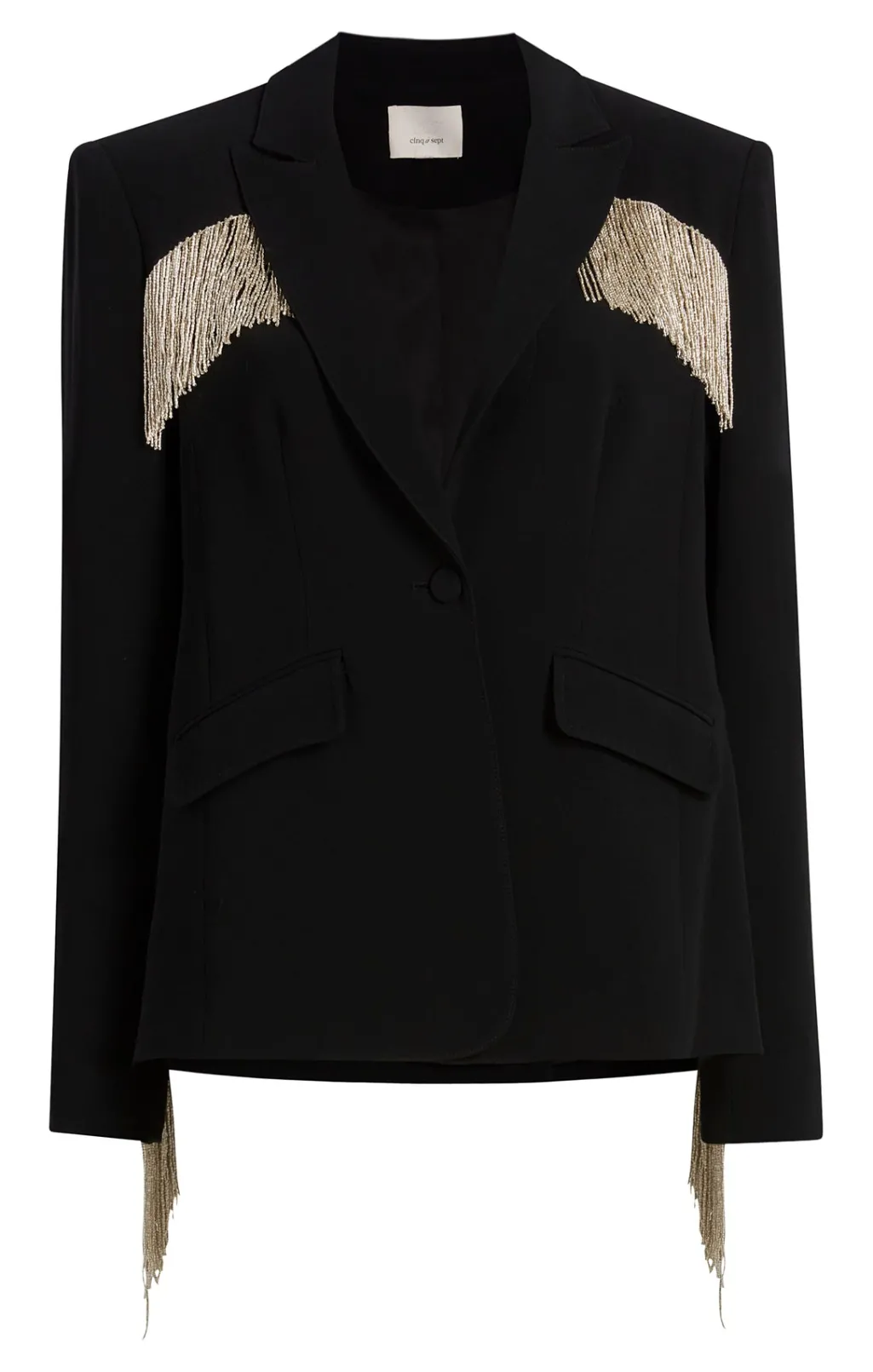 Cinq à Sept Beaded Fringe Ira Blazer Black Best