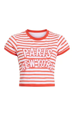 Cinq à Sept Becka Tee White/CherryTomato Sale