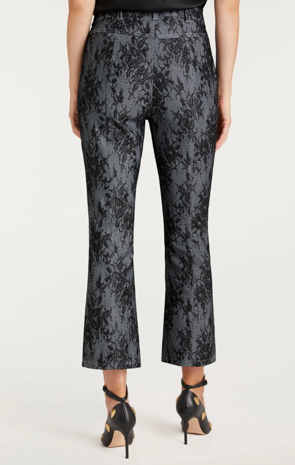 Cinq à Sept Bonded Lace Cropped Evelyn Pant LightIndigo/Black Discount