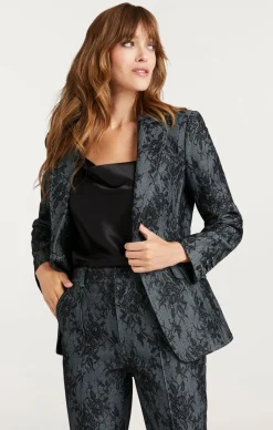 Cinq à Sept Bonded Lace Sallie Blazer LightIndigo/Black