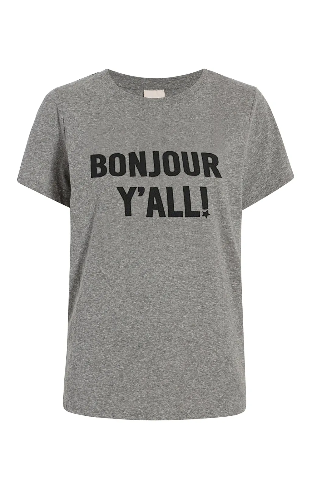 Cinq à Sept Bonjour Y'all Tee HeatherGrey/Black Clearance
