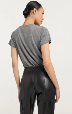 Cinq à Sept Bonjour Y'all Tee HeatherGrey/Black Clearance