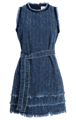 Cinq à Sept Boucle Denim Mindie Dress Indigo