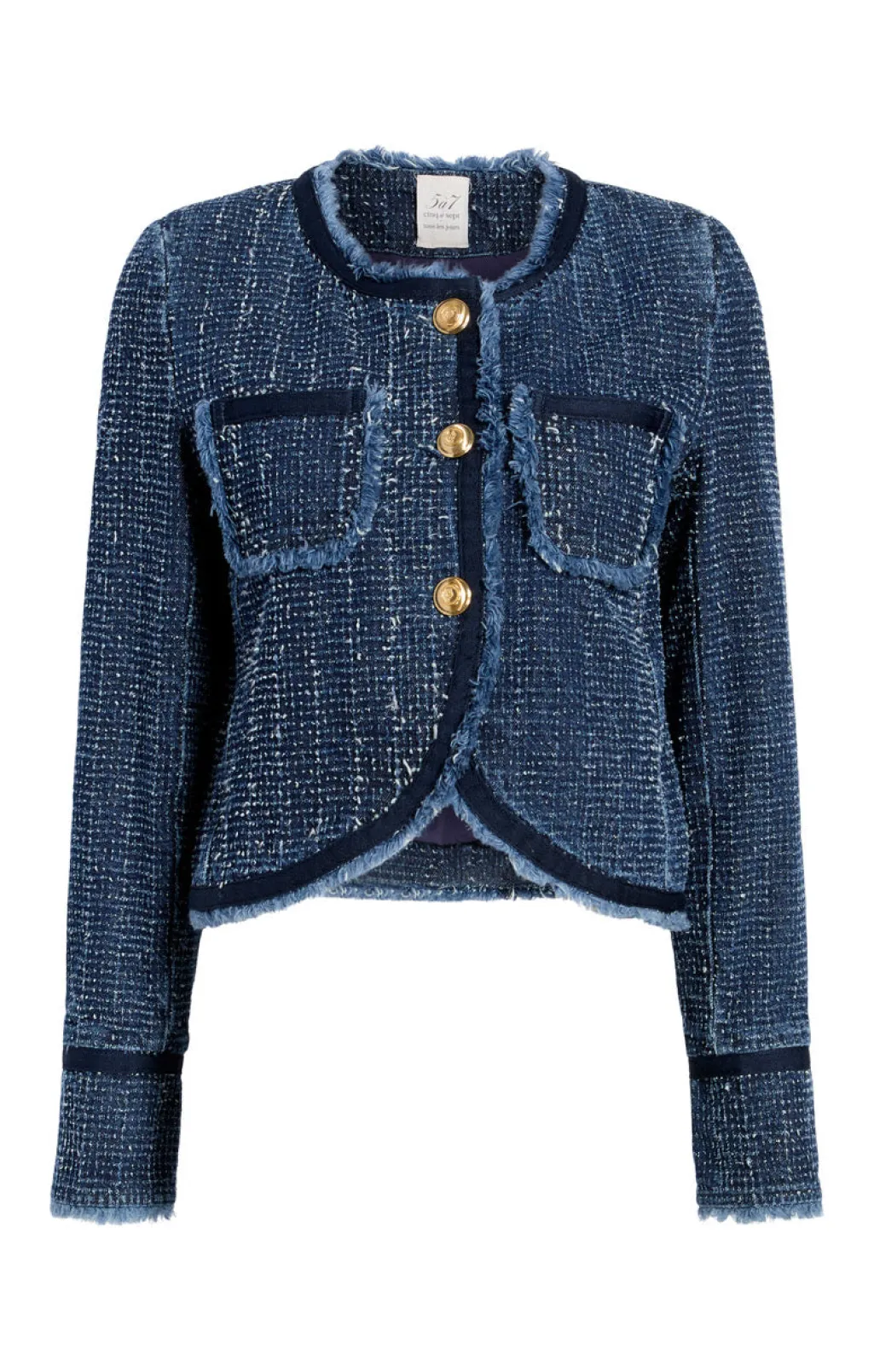 Cinq à Sept Boucle Denim Zanda Jacket Indigo Discount