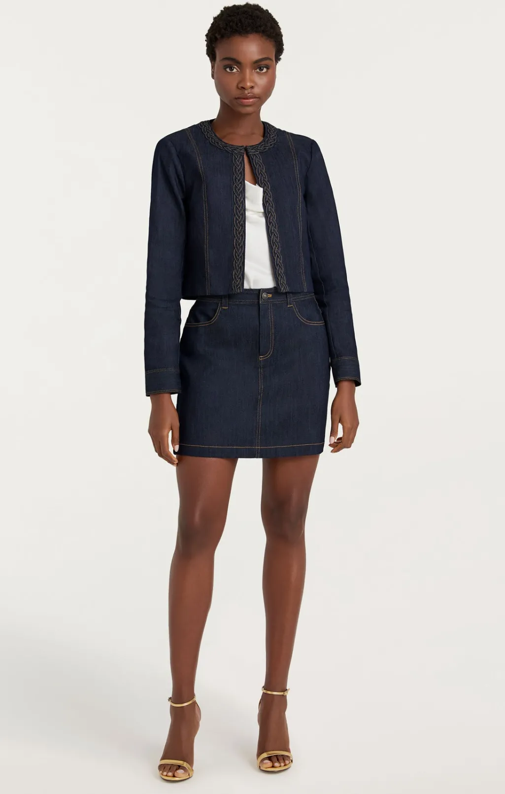 Cinq à Sept Braided Ayala Jacket Indigo Discount