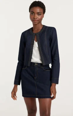Cinq à Sept Braided Ayala Jacket Indigo Discount