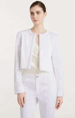 Cinq à Sept Braided Ayala Jacket White Clearance