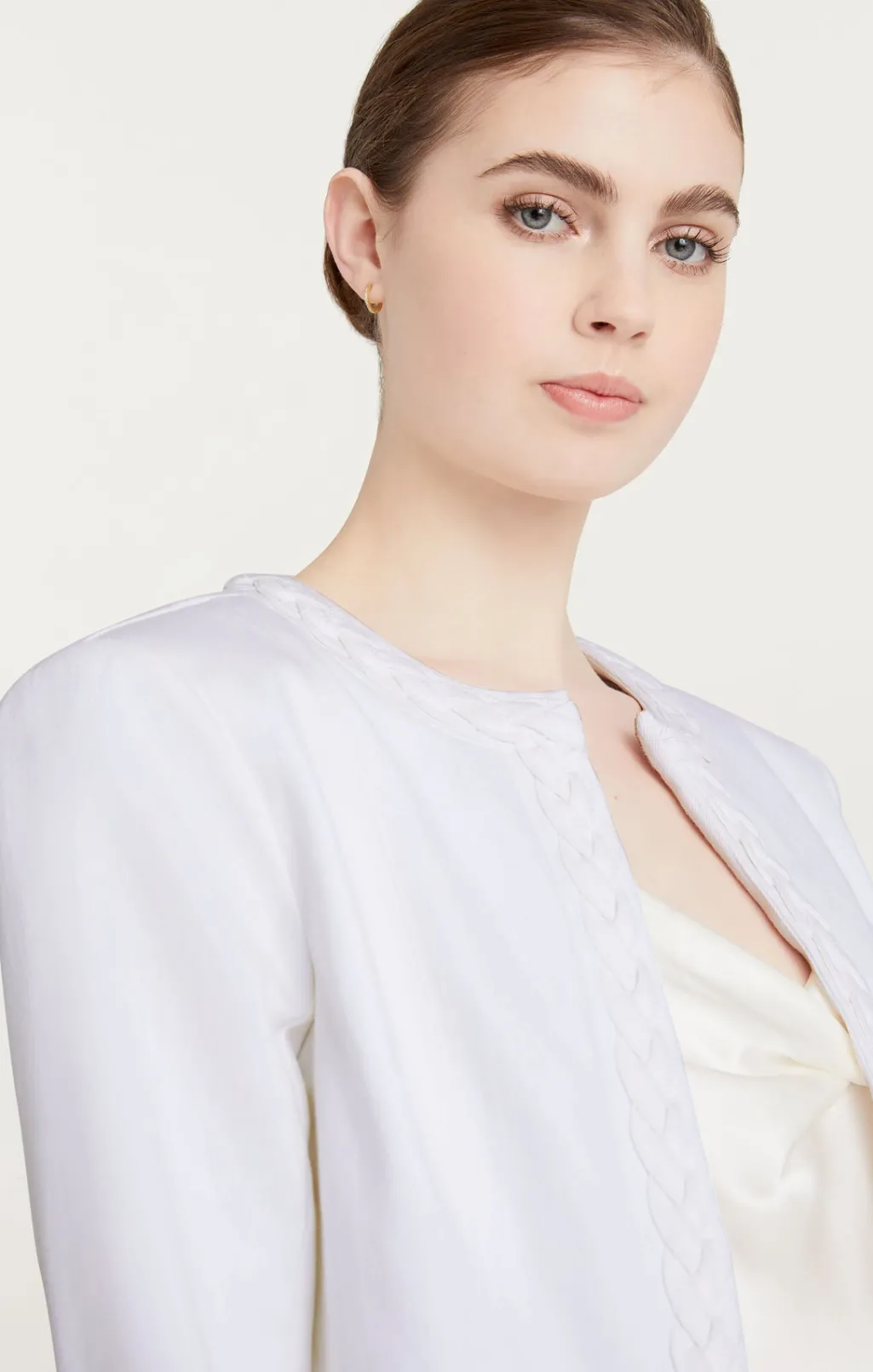 Cinq à Sept Braided Ayala Jacket White Clearance