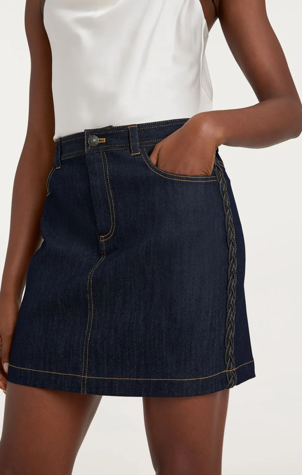 Cinq à Sept Braided Lynette Skirt Indigo Hot