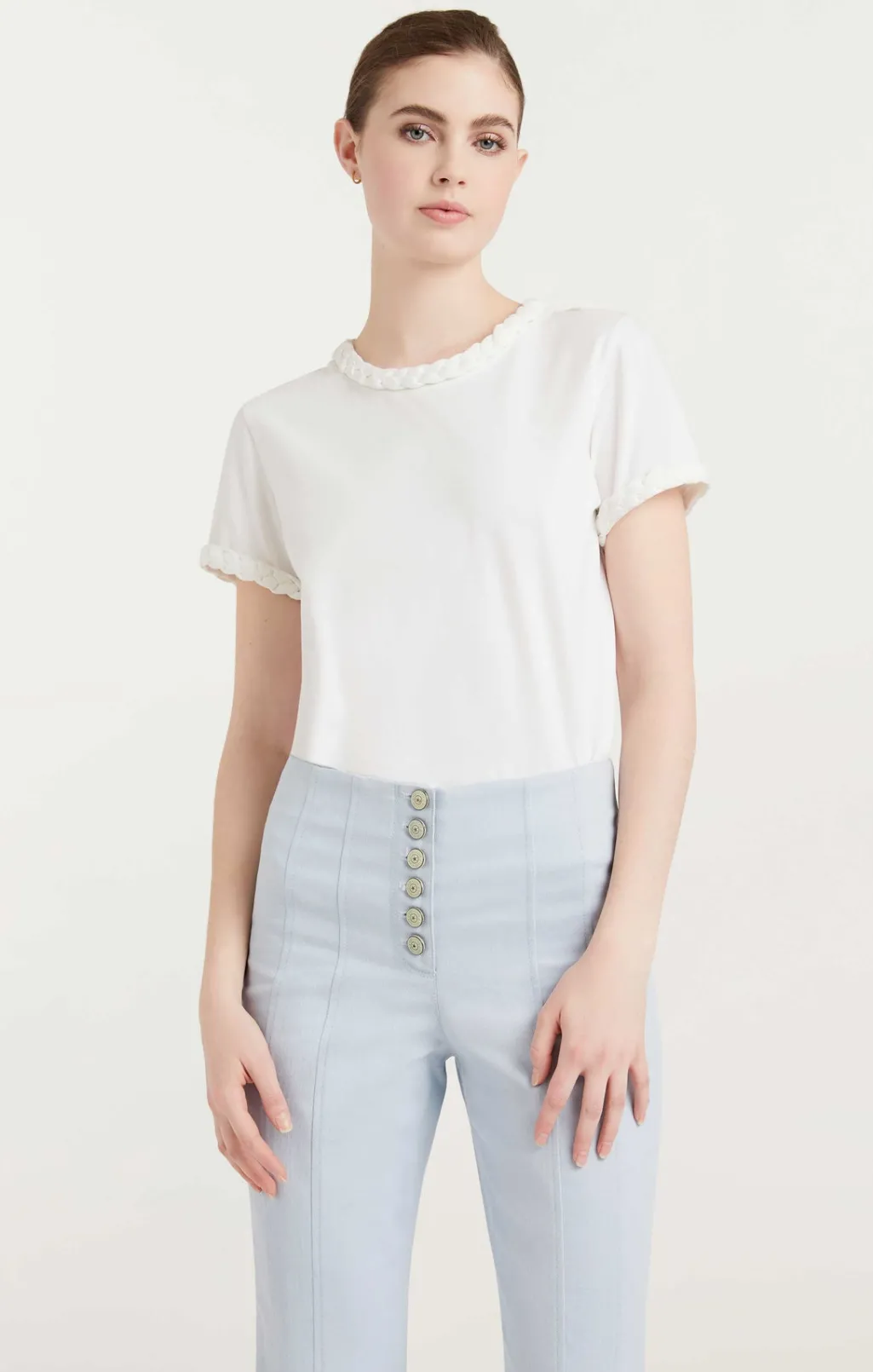 Cinq à Sept Braided Tee White Best