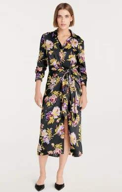 Cinq à Sept Brigitte Floral Jacey Dress BlackMulti Hot