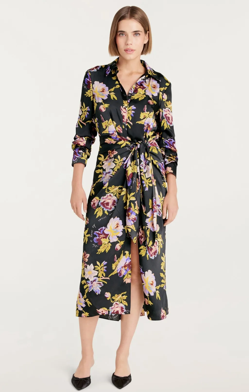 Cinq à Sept Brigitte Floral Jacey Dress BlackMulti Hot