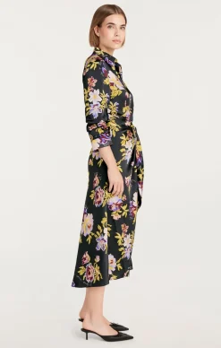 Cinq à Sept Brigitte Floral Jacey Dress BlackMulti Hot