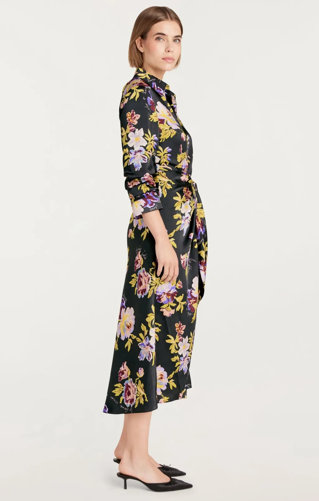 Cinq à Sept Brigitte Floral Jacey Dress BlackMulti Hot