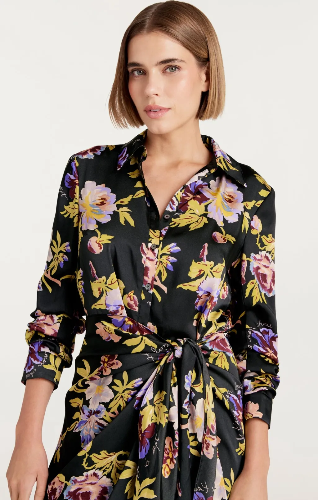 Cinq à Sept Brigitte Floral Jacey Dress BlackMulti Hot