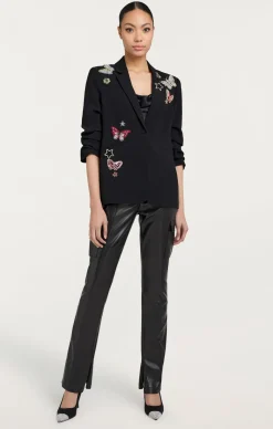Cinq à Sept Butterfly Embellished Kylie Blazer BlackMulti New