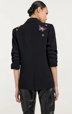 Cinq à Sept Butterfly Embellished Kylie Blazer BlackMulti New