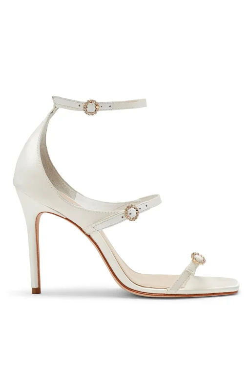 Cinq à Sept Celeste Satin Sandal Ivory Discount