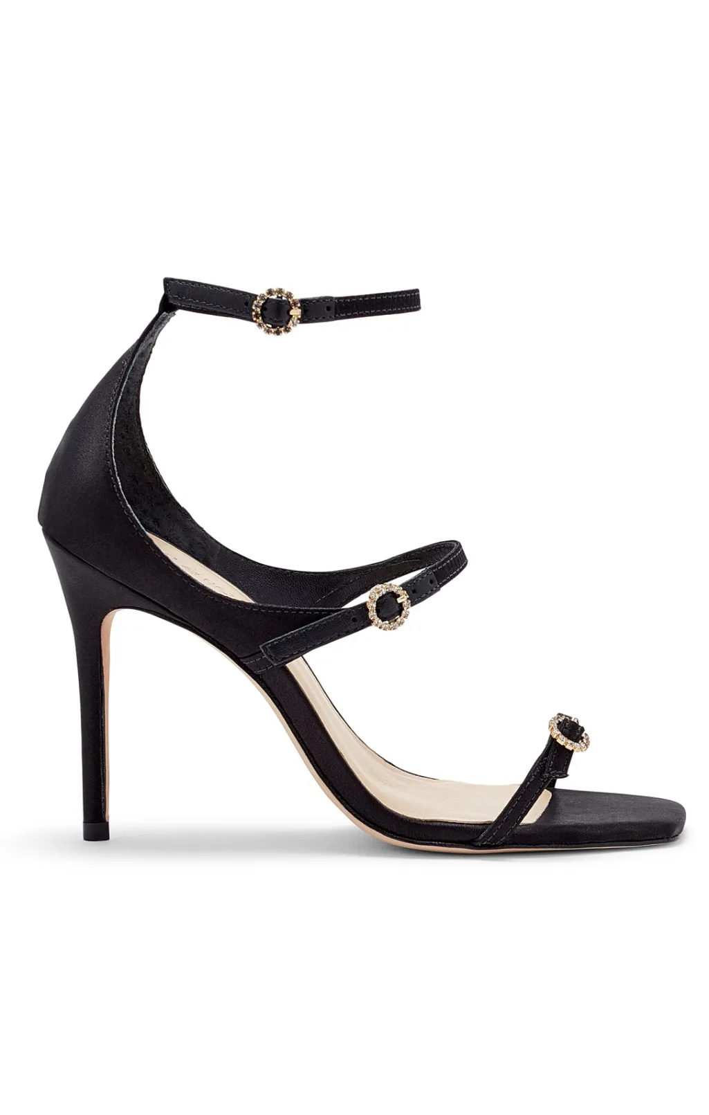 Cinq à Sept Celeste Satin Sandal Black Outlet
