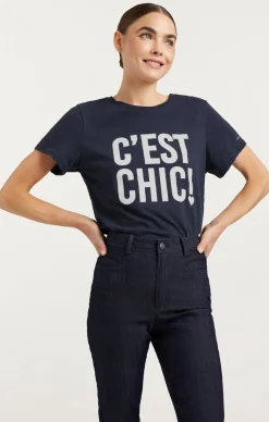 Cinq à Sept C'est Chic Tee Navy/White New