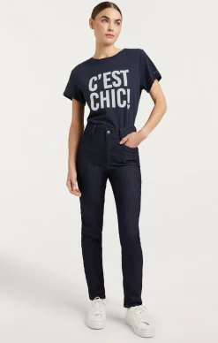 Cinq à Sept C'est Chic Tee Navy/White New