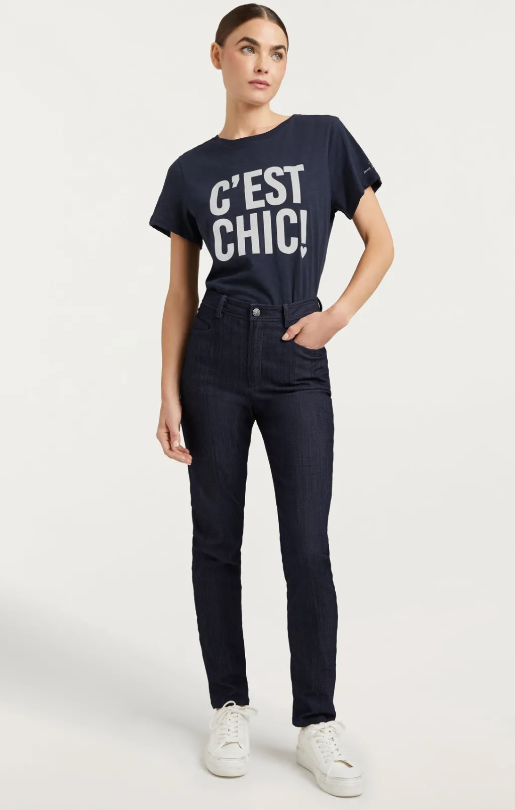 Cinq à Sept C'est Chic Tee Navy/White New