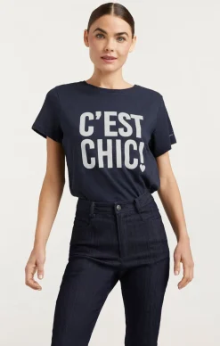 Cinq à Sept C'est Chic Tee Navy/White New