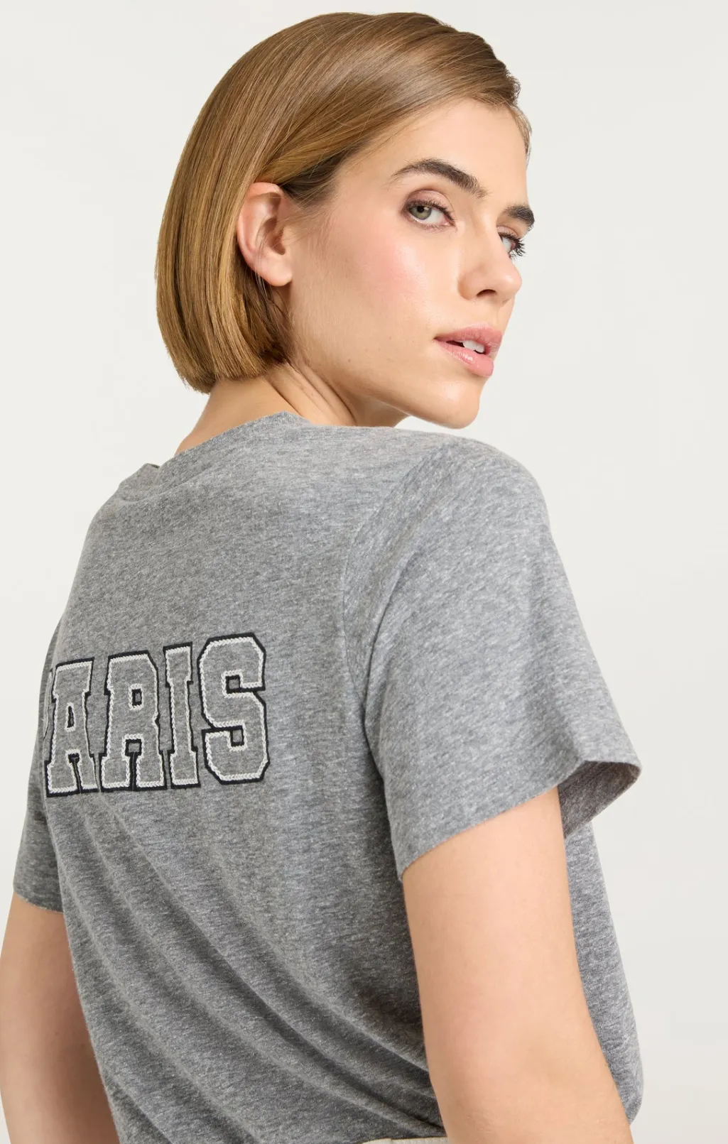 Cinq à Sept Chainstitch Paris New York Tee HeatherGrey/white Online