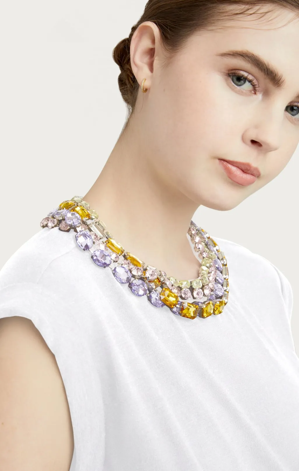 Cinq à Sept Chunky Rhinestone Embellished Tee White Outlet