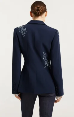 Cinq à Sept Coastal Floral Embellished Cheyenne Blazer CoastalFloralEmbellishedNavyMulti Online