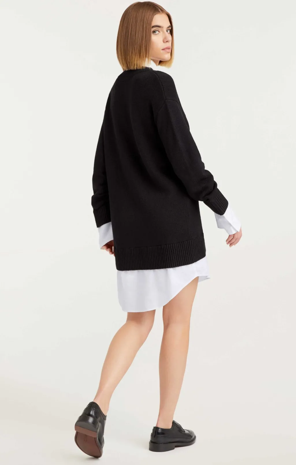 Cinq à Sept Collar Santina Dress Black/white Outlet