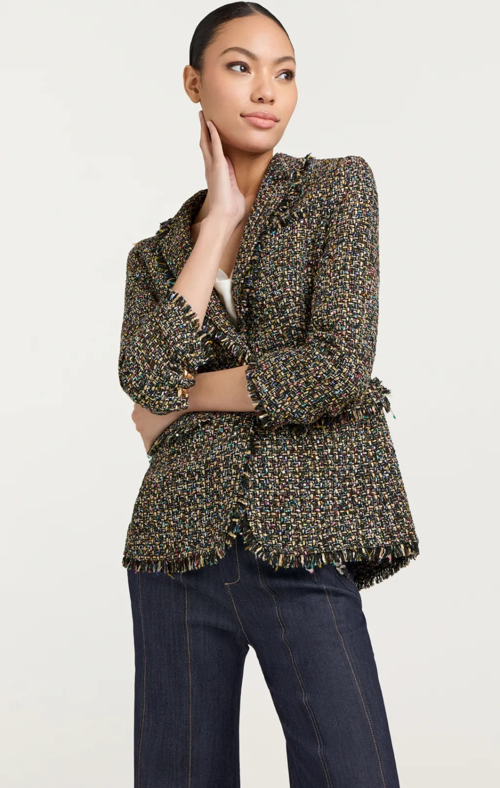 Cinq à Sept Confetti Tweed Khloe Blazer BlackMulti