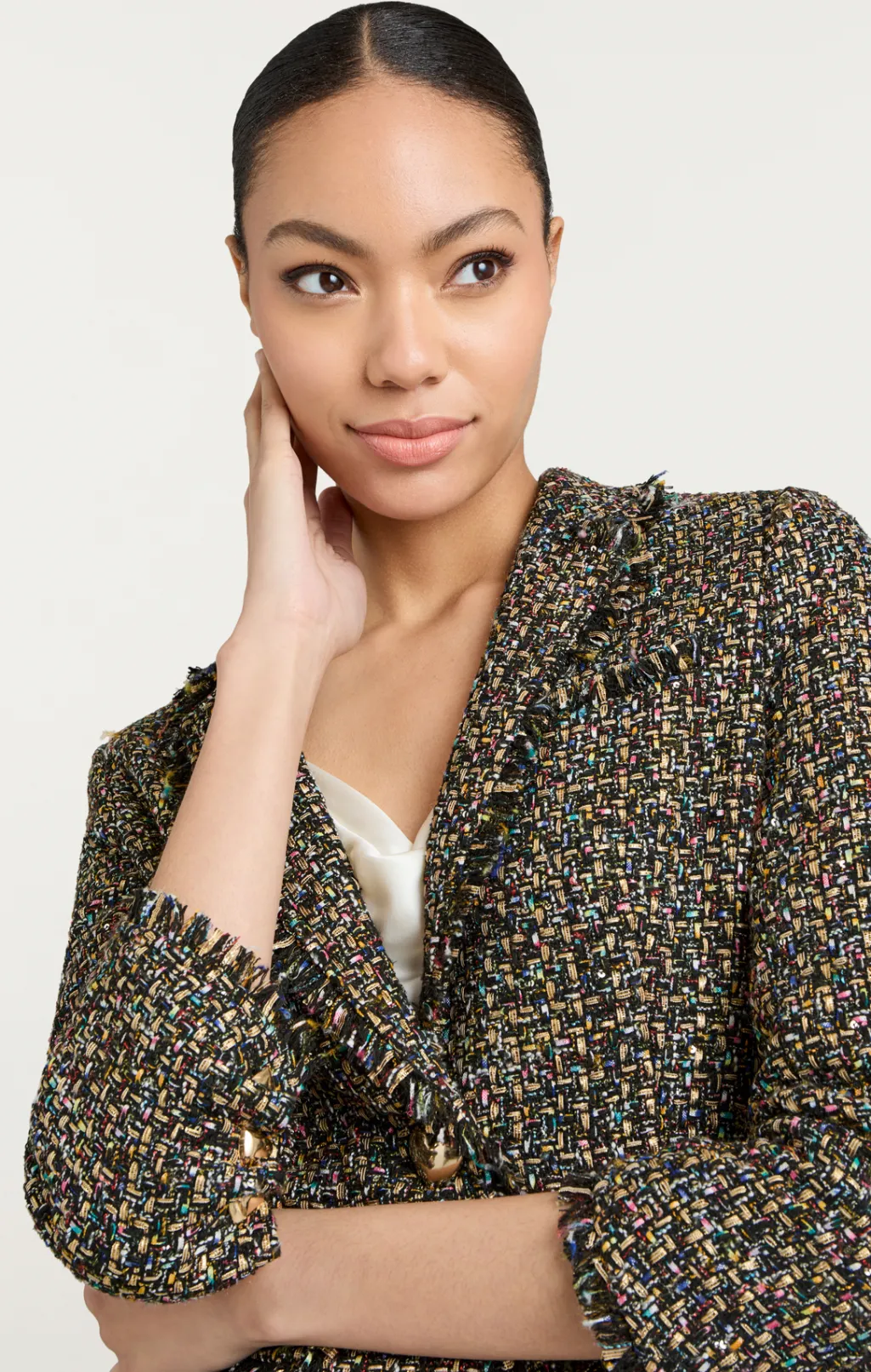 Cinq à Sept Confetti Tweed Khloe Blazer BlackMulti