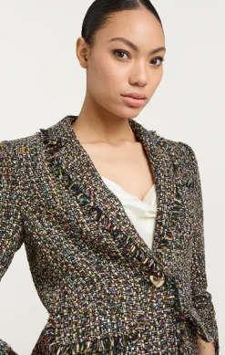 Cinq à Sept Confetti Tweed Khloe Blazer BlackMulti