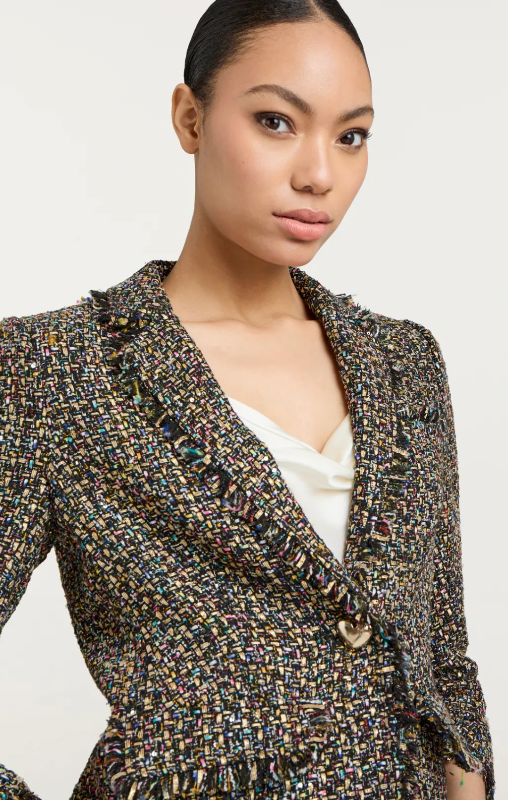 Cinq à Sept Confetti Tweed Khloe Blazer BlackMulti