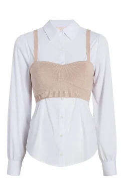 Cinq à Sept Connie Top Oyster/White Sale