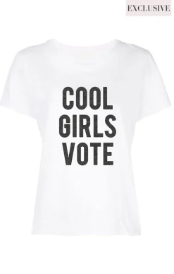 Cinq à Sept Cool Girls Vote Tee White/Black Clearance