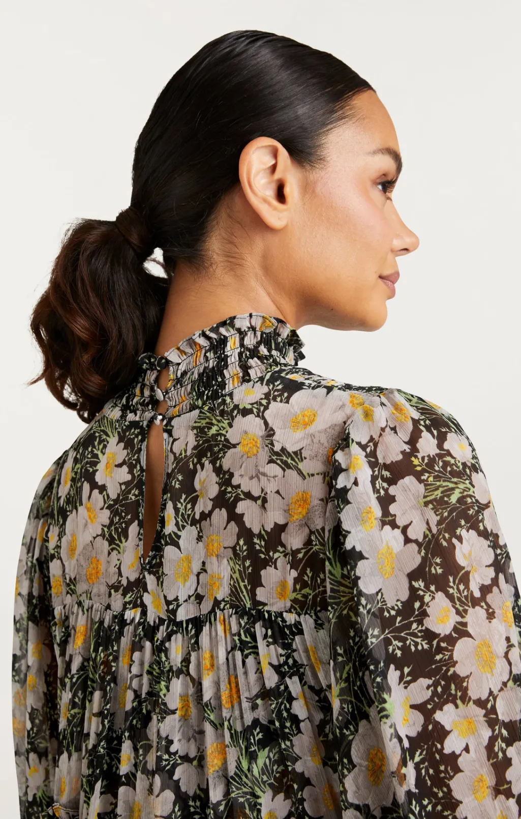 Cinq à Sept Cosmo Flowers Olive Dress Black/LondonFog Discount
